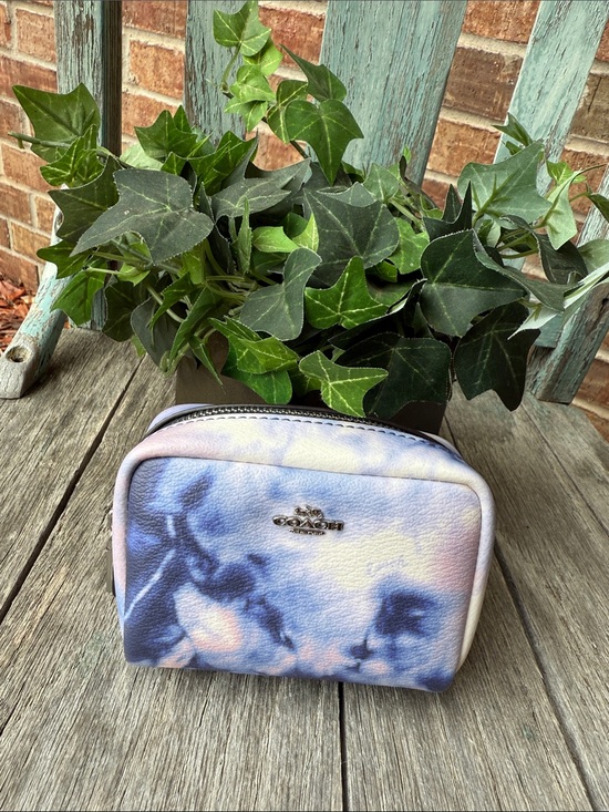Coach Handbags - COACH Pastel Blue and Pink Tie-Dye Cosmetic Pouch
